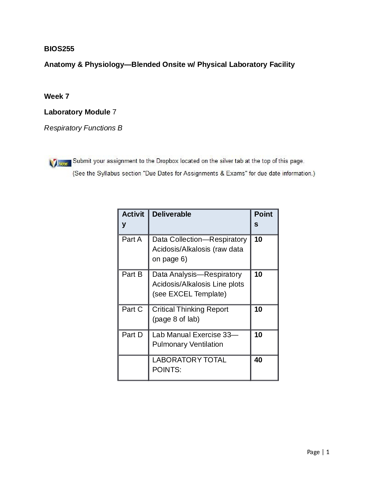 Preview image for BIOS 255 Week 7 Assignment: Onsite Lab | Download To Score An A
